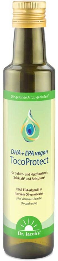 Dr. Jacob's DHA + EPA TocoProtect 250 ml Algenöl Olivenöl Omega-3 vegan 250ml