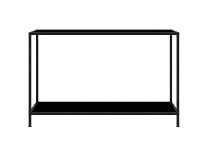 GKHPYURE Konsolentisch, schwarz, 120 x 35 x 75 cm, gehärtetes Glas aus 5 mm gehärtetes Glas, pulverbeschichteter Stahl, Aufbewahrungsregal, Wandbefestigung, Montage erforderlich