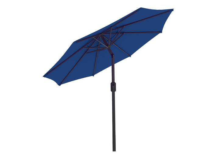 Sonnenschirm blau 3,5 m rund, Aluminium-Gestell anthrazit,