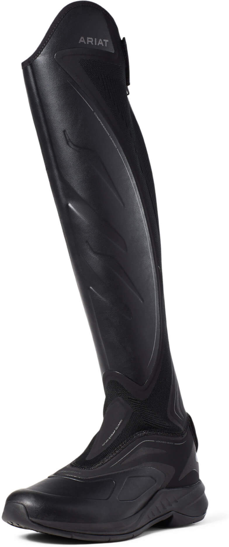Women's Ascent Tall Shoes in Black Leather, Size: 7 B / Medium Full by Ariat