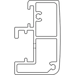 HSK Ersatzteile Rahmenunterprofil, gebogen, Radius 500 mm, Chrom, E55243-1-500-41 E55243-1-500-41