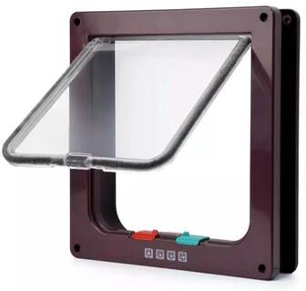 Uplift Essentials Weatherproof 4 Way Locking Pet Door brown m
