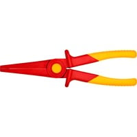 Flachrundzange aus Kunststoff 98 62 02, Greifzange rot/gelb, gezahnte Greifflächen, isoliert, VDE-geprüft
