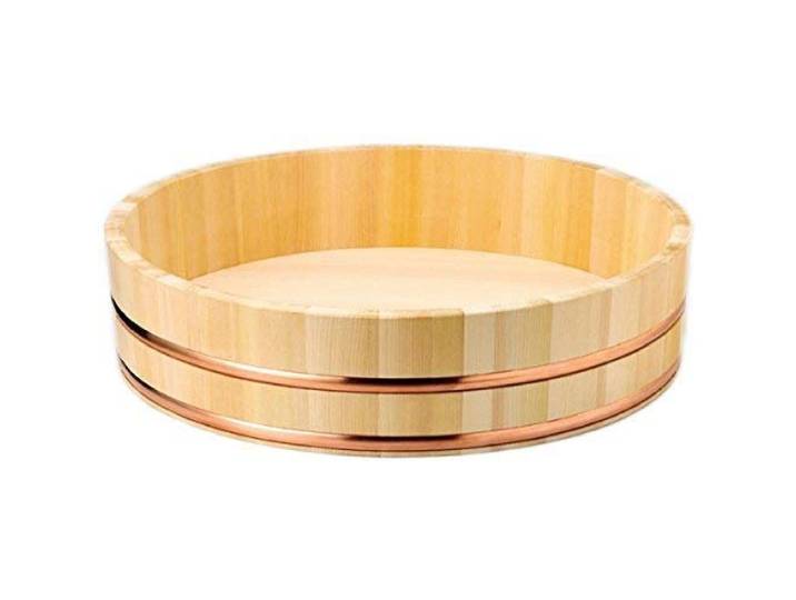 WEII Holz Sushi-Reis-Schüssel 45 Cm, Sushi Barrel Sushi Rollen Mat Vielseitig