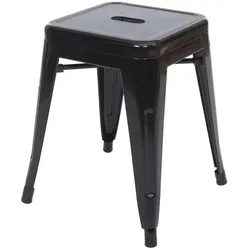 Mendler Hocker HWC-A73, Metallhocker Sitzhocker, Metall Industriedesign stapelbar ~ schwarz