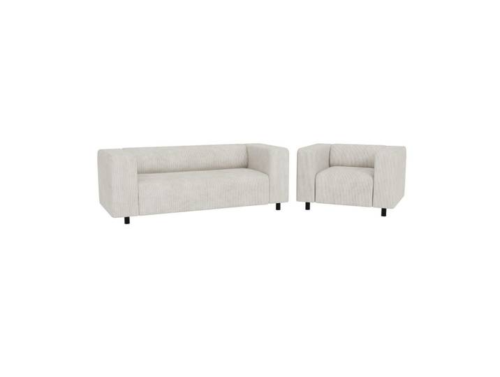 S-Style Sitzgarnitur 2+1 Tove Beige Cord, Echtholz, Teilmassiv,Buche, Birke, Füllung: Schaumstoff, 151x65x80 cm, Wohnzimmer, Sofas & Couches, Sitzgarnituren