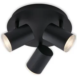 Briloner, Deckenstrahler, LED Bad Spotleuchte, schwarz, exkl. 3xLED/GU10 (GU10)