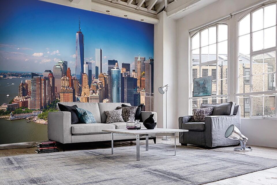 Fototapete PAPERMOON "Lower Manhattan Skyline", bunt, B:1,5m L:1,11m, Vlies, Tapeten, Fototapete bunt B/L: 1,5m x 1,11m, Bahnen: 7 Stk.