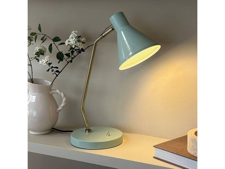 Dyberg Larsen Designer Tischlampe Sleep, grün, für Wohn- / Esszimmer, Metall, Design, Tischlampe