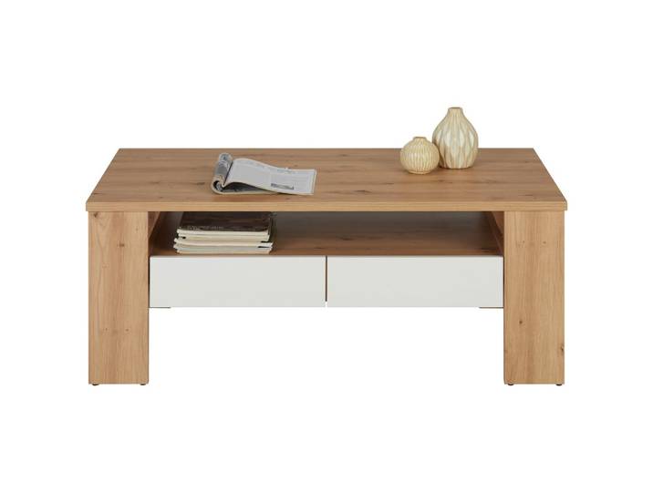 Couchtisch Monos in Weiß/Eichefarben