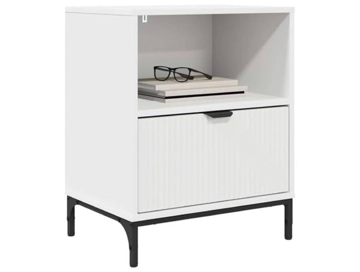 KTHLBRH Nachttisch weiß 2 Stück 49 x 36 x 61 cm Holz mehrschichtig Modernes Design, einfache Linien, perfekt für Schlafzimmer, Nachtschrank