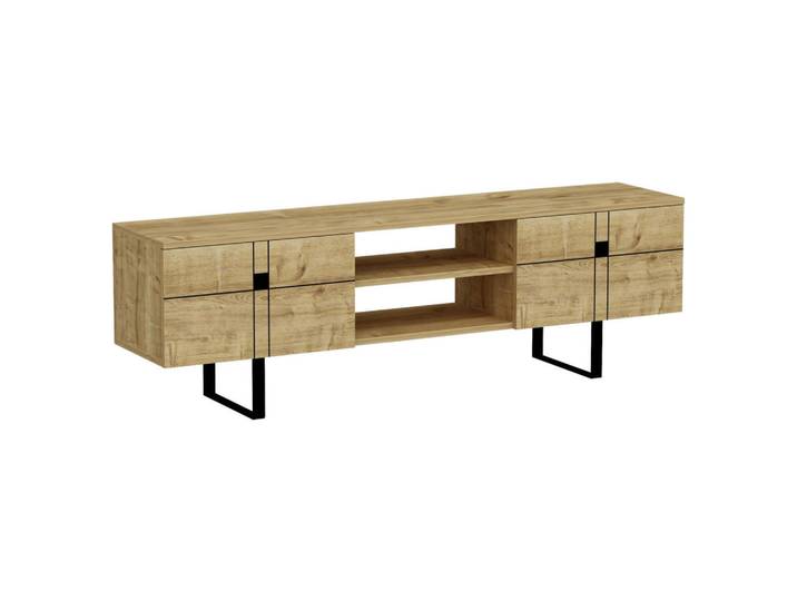 Livetastic Lowboard Recife, Eiche, 160x50x35 cm, Wohnzimmer, Wohnwände, Lowboards