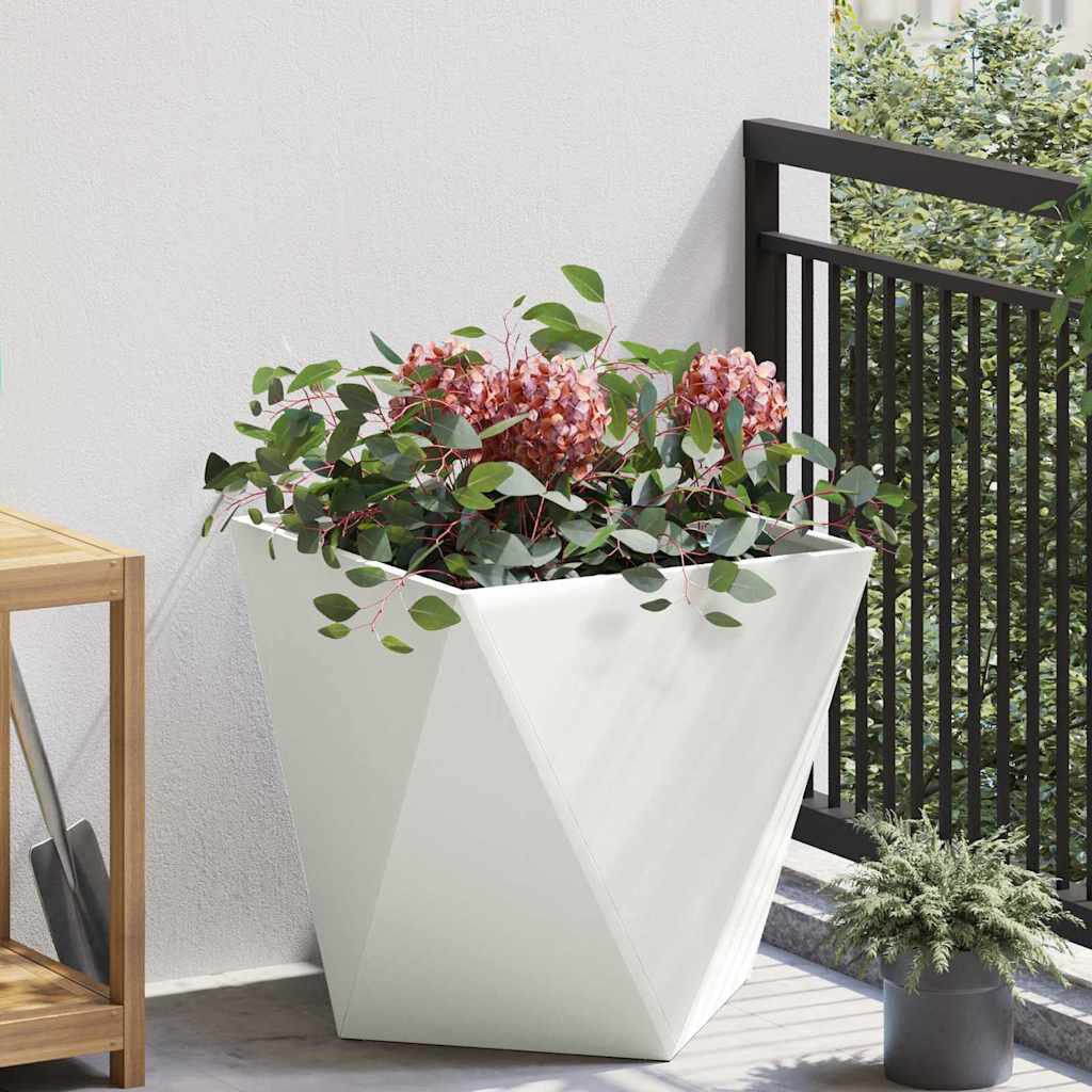17 Stories Planter Box White 50cm H x 50cm W x 50cm D