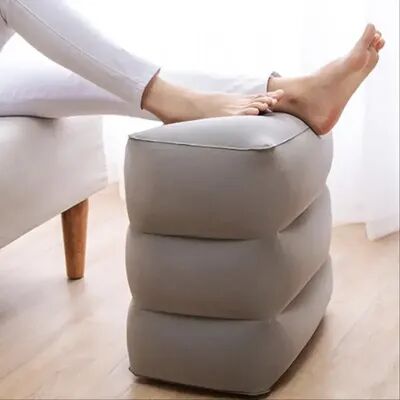 Perfect Picks Market Adjustable Inflatable Flight Sleeping Footrest Pillow For Kids & Adults Ideal For Travel Comfort a Gray