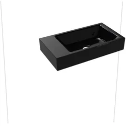 Kaldewei Puro Einbauwaschtisch 906906003701 ohne Überlauf, ohne Hahnloch, schwarz Perl-Effekt, 55x30x1,0cm