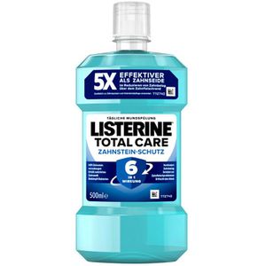 LISTERINE Mundspülung Total Care Zahnstein-Schutz, mit Fluorid, antibakteriell, 6in1 Wirkung, 500ml