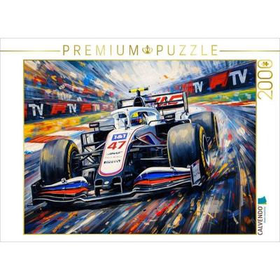 CALVENDO Puzzle Mick Schumacher im Haas F1 | 2000 Teile Lege-Größe 90x67cm Foto-Puzzle für glückliche Stunden