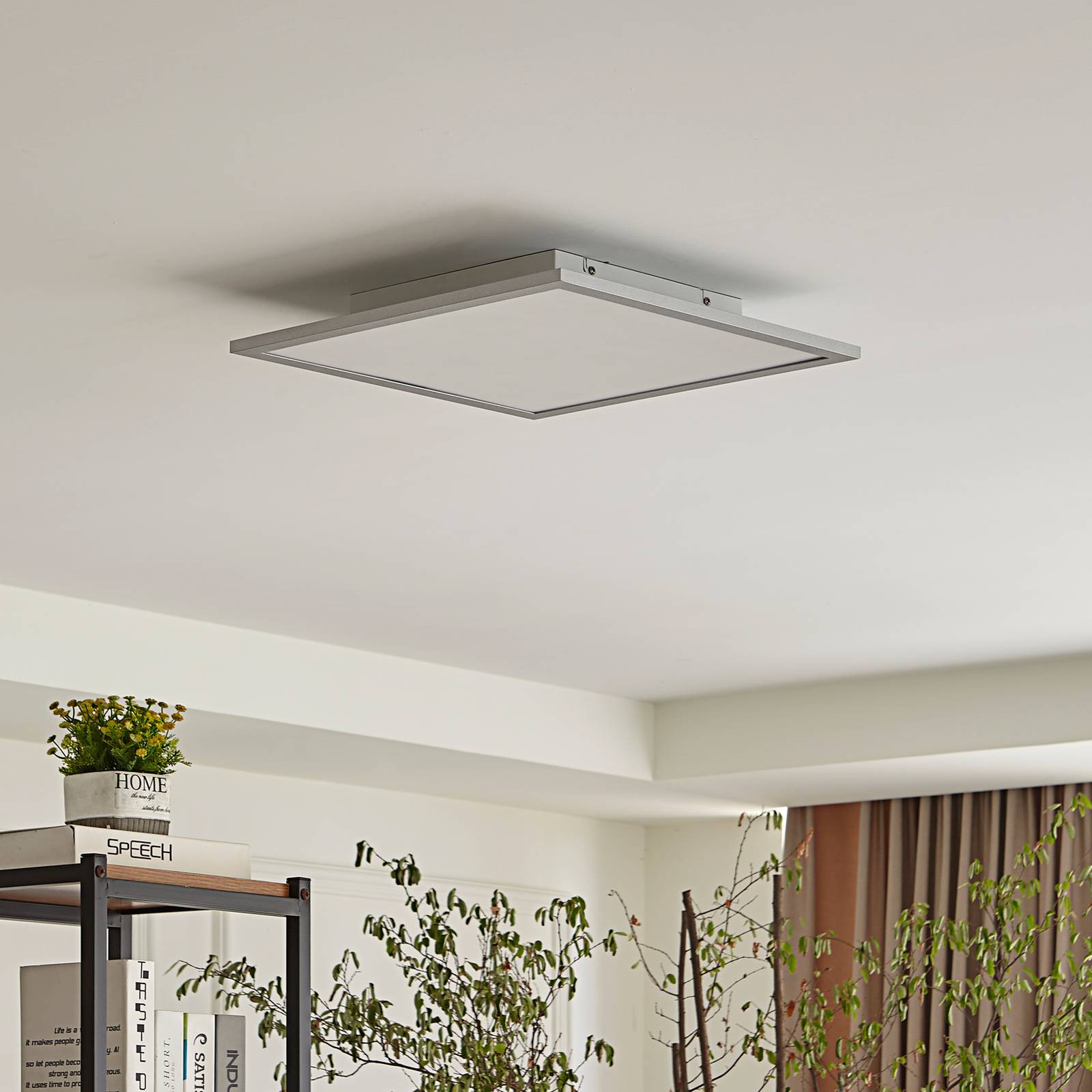 LED Panel Livel Lindby, Alu / grey / zinc, Kitchen, Aluminium, Modern, LED Panel