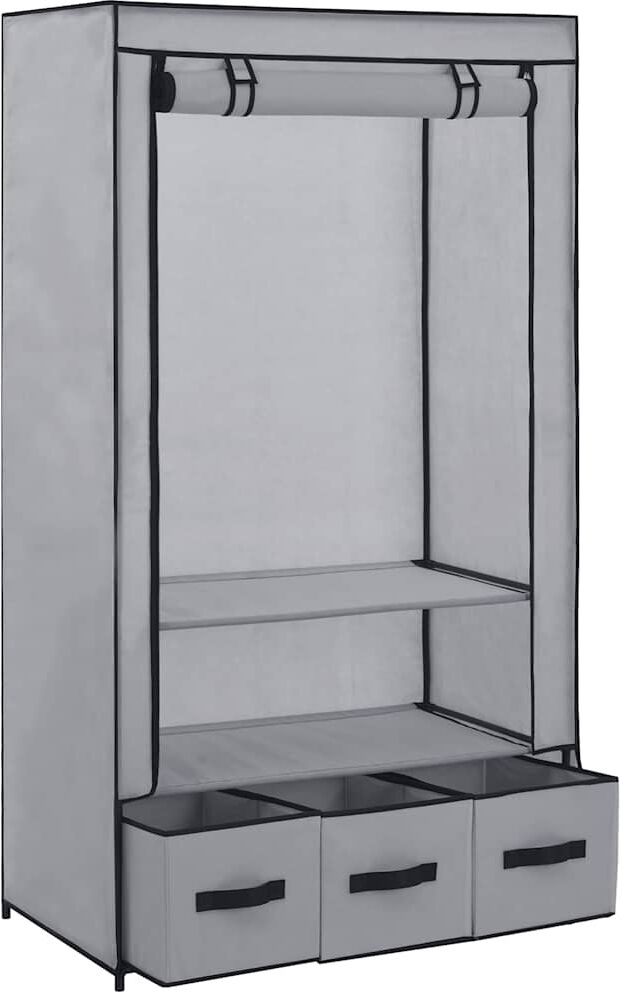 vidaXL Garde-robe Gris 87 x 49 x 159 cm Tissu