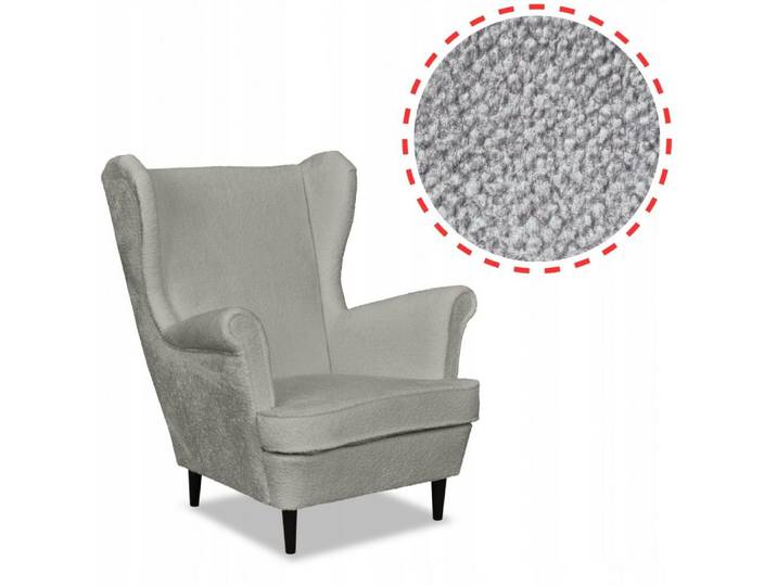Family Meble Sessel Family Meble Bella Ohrensessel Angel 6 hellgrauer Velours 84x92x104 cm