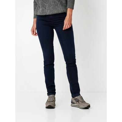Stretch-Hose RELAXED "Meine beste Freundin Slim", Damen, Gr. 38K, Kurz, blau (dunkelblau 581), Web, Obermaterial: 69% Baumwolle CO. 29% Polyester PES. 2% Elasthan EL., unifarben, slim fit normal, Hosen, in schmaler Passform