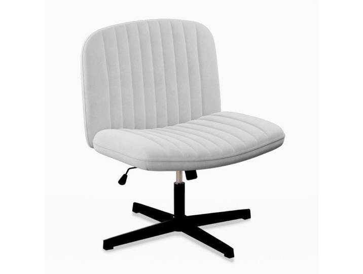 Chaise de brueau en velours Chaise Pivotante Sans Accoudoirs Chaise coiffeuse - réglable en hauteur Fauteuil de bureau Gris