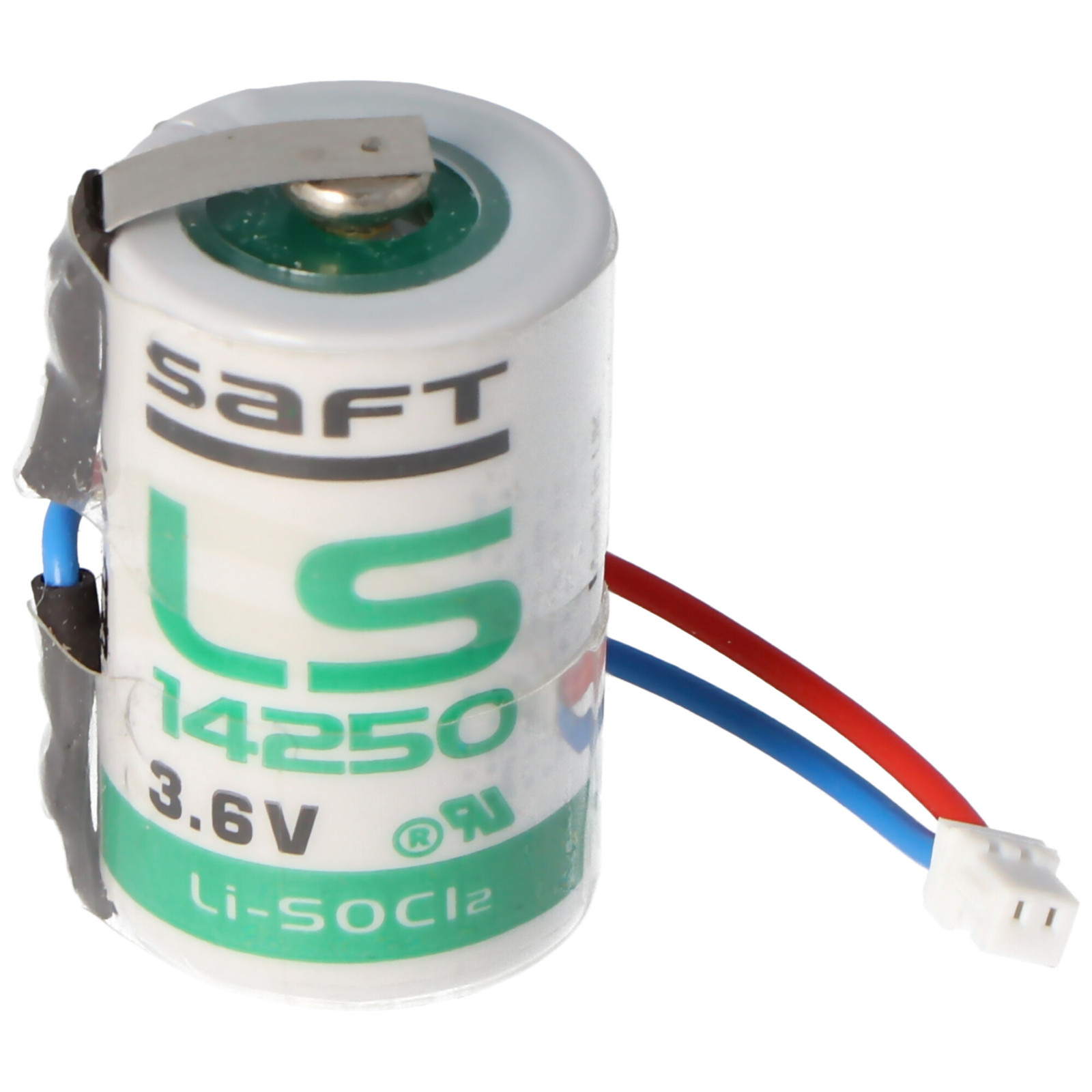 Saft lithiumbatterij 3,6V type LS14250 met kabel en stekker