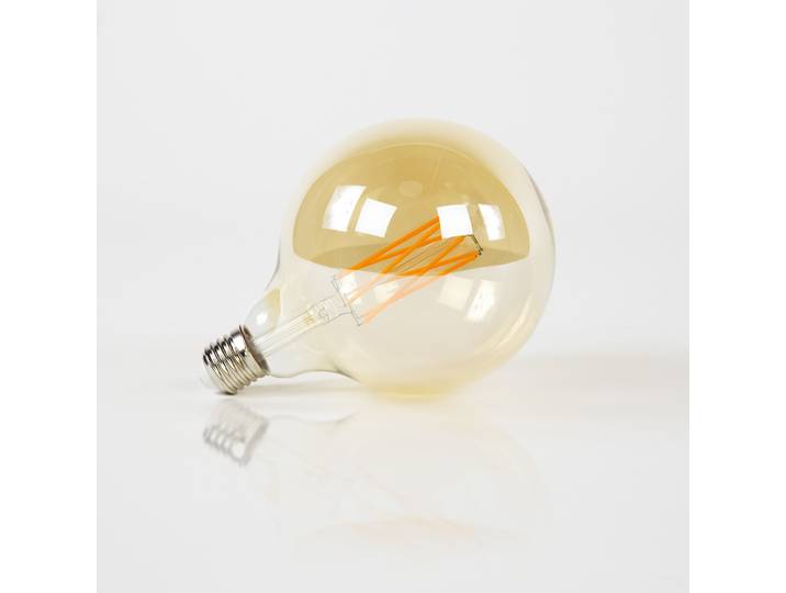 Ampoule globe à filament 12,5 cm (E27), verre ambré [G125]