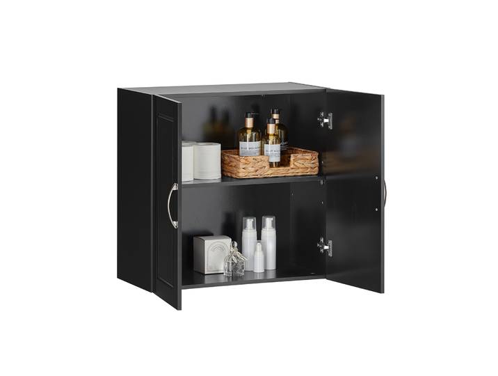 SoBuy FRG231-SCH Armoire suspendue Armoire de salle de bain avec deux portes Armoire de cuisine Armoire à pharmacie Armoire Meubles de salle de bain