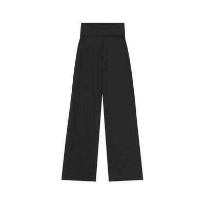 Chinohose MOSHI MOSHI MIND "moshi moshi mind Trouser Pure", Damen, Gr. M, Normalgrößen, schwarz, Obermaterial: 92% Viskose, 8% Elasthan, Hosen Chinohose
