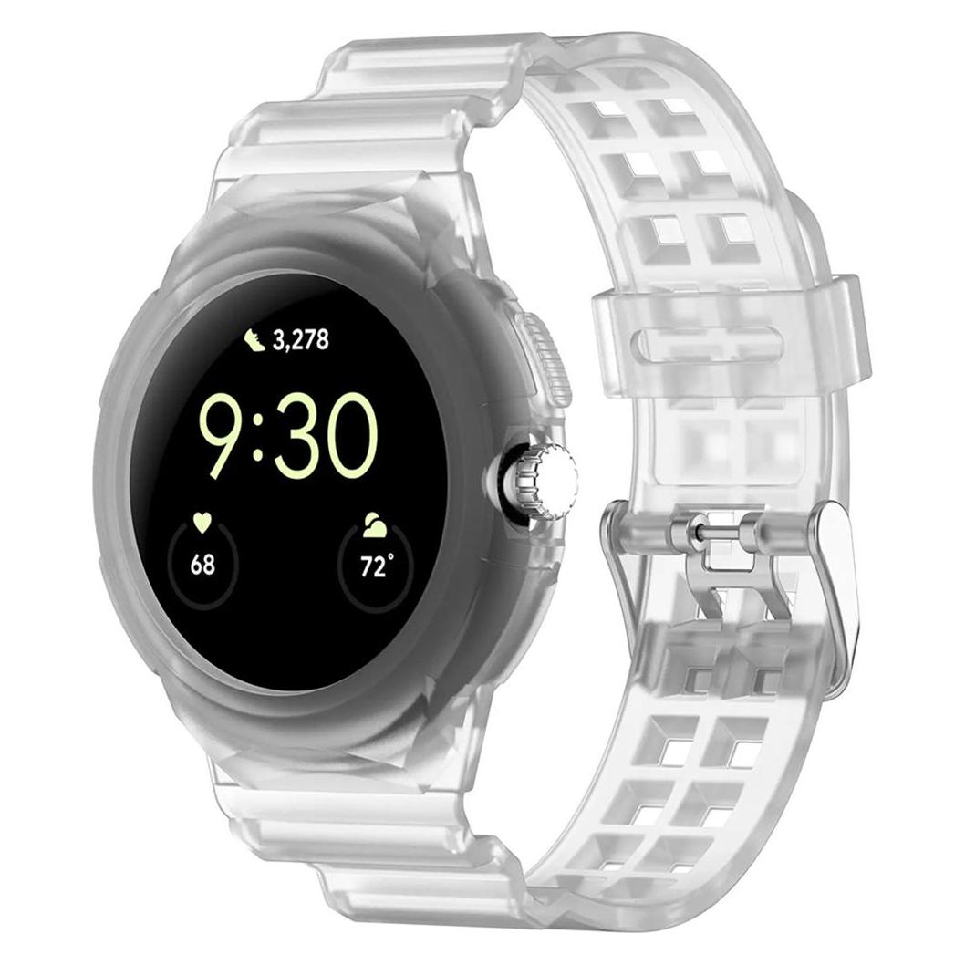 Techsuit - Watchband (W065) - Google Pixel Watch / Watch 2 / Watch 3 41mm - Clear (Silicone) (56362567)