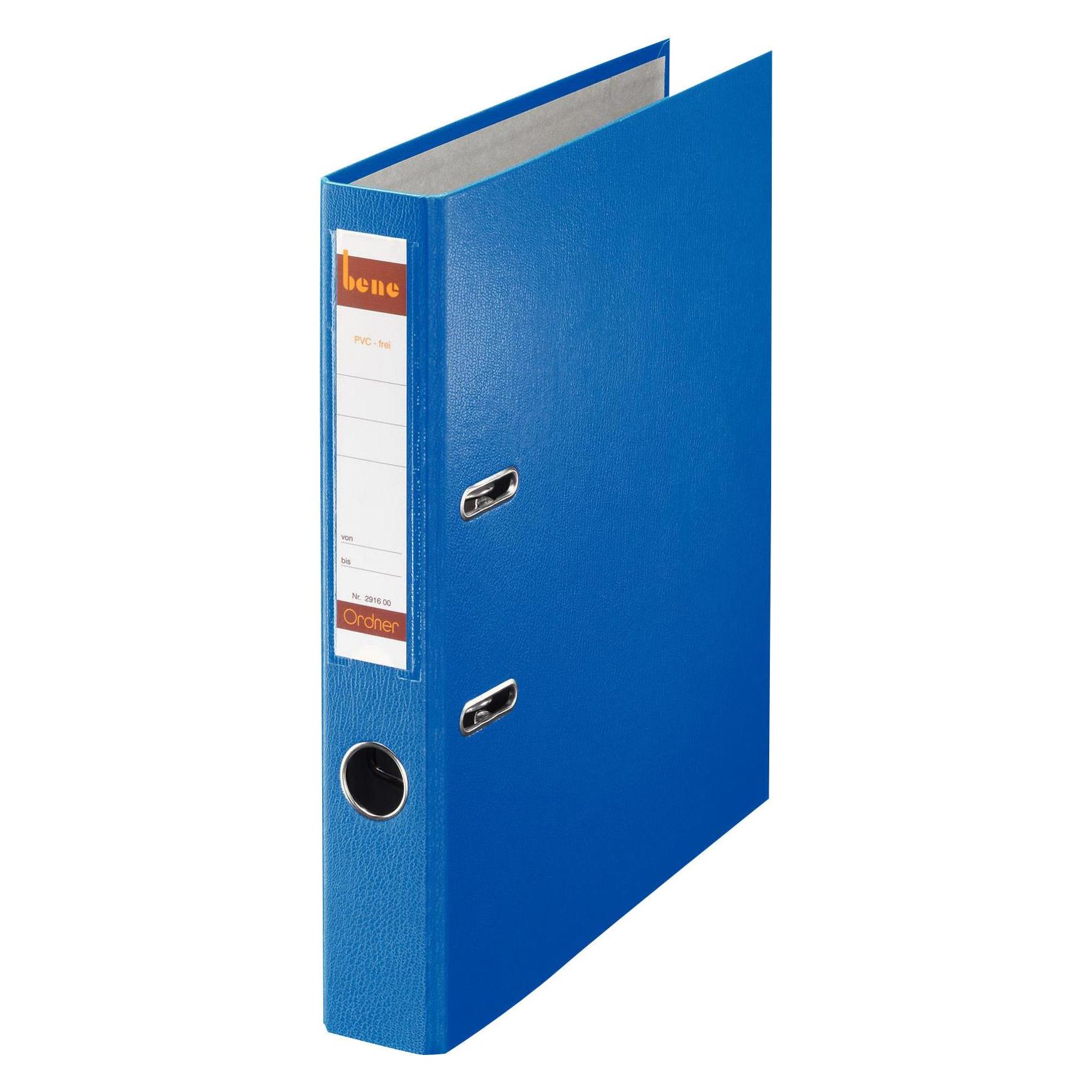 Leitz Bene 291600BL. Material: Partikelbord, Karton, Papier, Kunststoff, Produktfarbe: Blau, Format: A4. B (A4, 52 mm, 1 Stk.) (291600 BL)