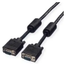 Nilox Oberes VGA-Kabel mit Ferrit (2 m), Videokabel, Schwarz