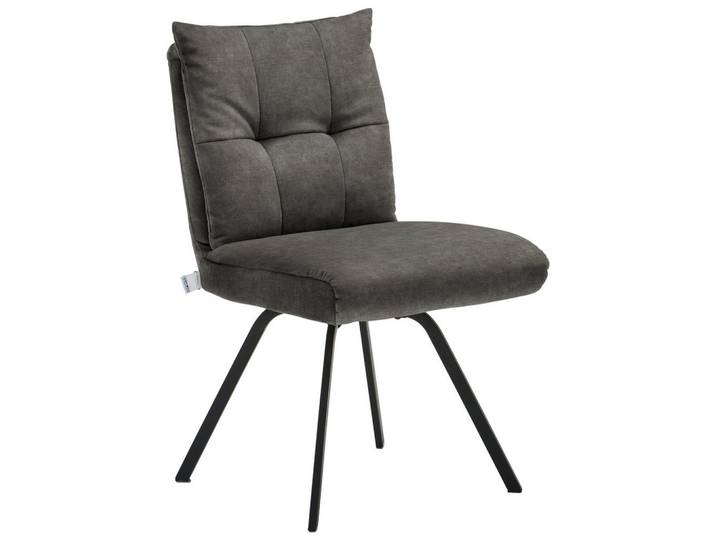 Welnova Stuhl, Dunkelgrau, eckig, 50x82x68 cm, Stoffauswahl, Gestellauswahl, Esszimmer, Stühle, Esszimmerstühle