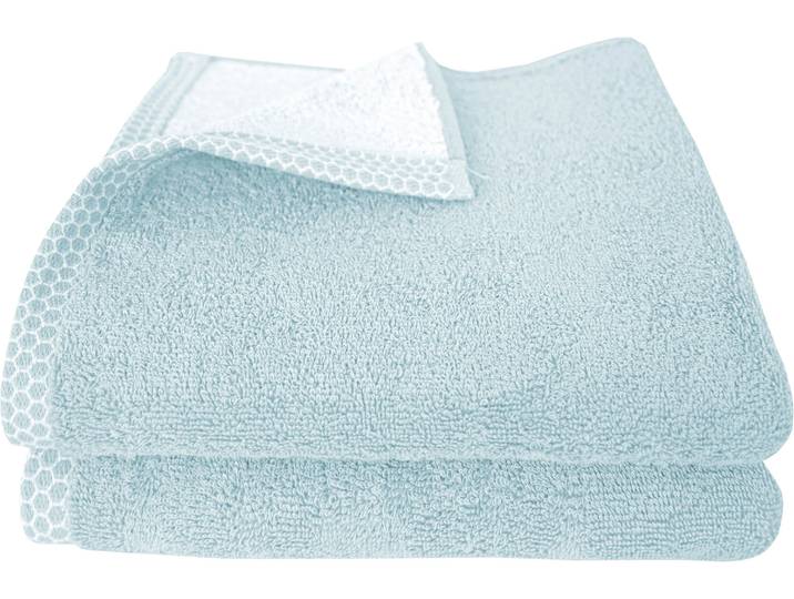 Handtücher DYCKHOFF Pure Natural Uni , blau, B:50cm L:100cm, Frottier, Baumwolle, Handtücher, Handtücher, BIO Baumwolle, GOTS