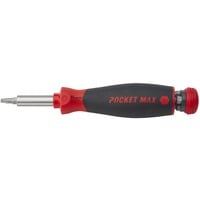 Schraubendreher mit Bitmagazin PocketMax magnetisch schwarz/rot, 9-teilig