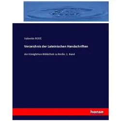 Verzeichnis der Lateinischen Handschriften, Fachbücher von Valentin Rose