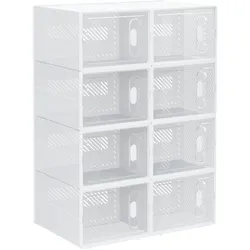 DIY Schuhbox Aufbewahrungsbox mit 8 Fächern 8er Pack Schuhkartons Transparent