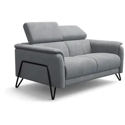 SOFA RODEN 2-Sitzer, hellgrau, Veloursstoff