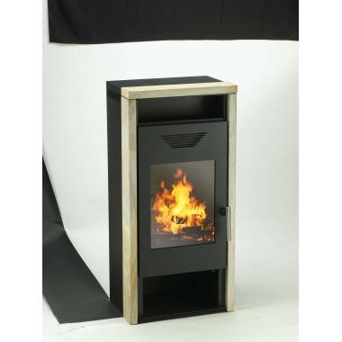 WAMSLERHAUSU Kaminofen Yara Rainbow Sandstein Rahmen 8KW 08050128