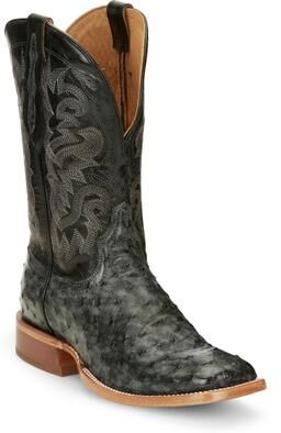 "Tony Lama Quaid 11"" Wide Square Toe - Mens 13 Grey Boot D"