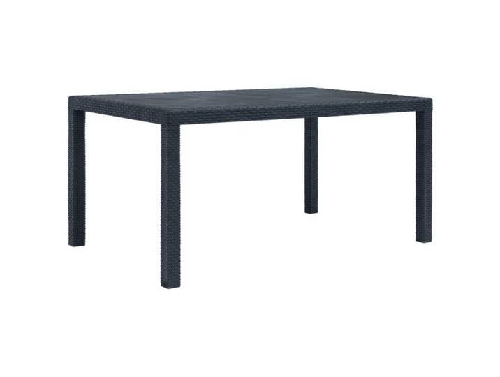 Automne/hiver  Anthracite Table de jardin Anthracite 150x90x72cm Plastique Aspect rotin - Hauteur:72cm DEC6538856