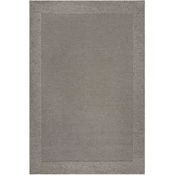 WOLLTEPPICH handgewebt CALDER, einfarbig, Grau, 160 x 230 cm