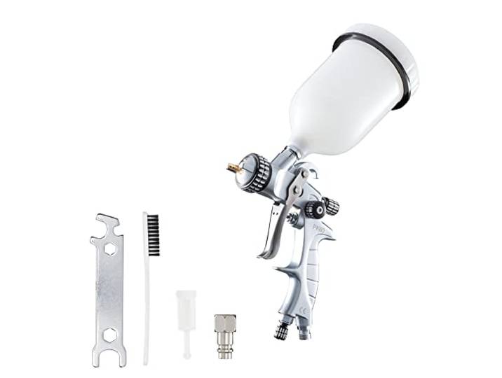 BenBow Lackierpistole PK60 HVLP 1,4 mm Düse + 600 ml Fließbecher – ideal für Autolackierung, DIY-Projekte – optimal für Basislacke und Klarlacke – hochwertige Sprühqualität – Druckluft-Spritzpistole