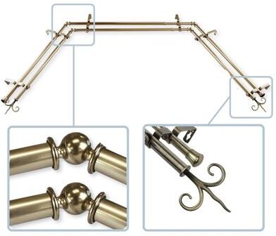 "InStyleDesign Vertex 13/16"" Double Bay Window Curtain Rod"