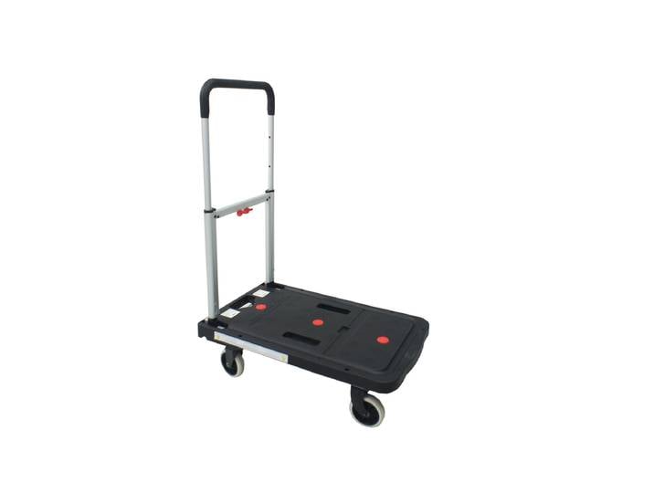 VISO Chariot pliant pour support de charges jusqu'à 130 kg, plateau en polypropylène - Noir