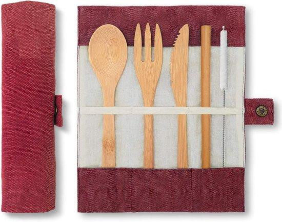 Famanu bamboe bestekset olijfgroen 20 cm
