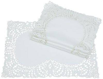 Manor Luxe Dainty Lace-12x18-Placemats-Set of 4-Ivory - 12 x 18