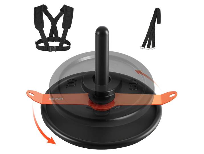 VEVOR Traîneau de poids Traîneau de musculation pour améliorer la vitesse lors d'exercices sportifs\, appareil de fitness avec sangle\, pour disques de poids 51 mm Orange & noir