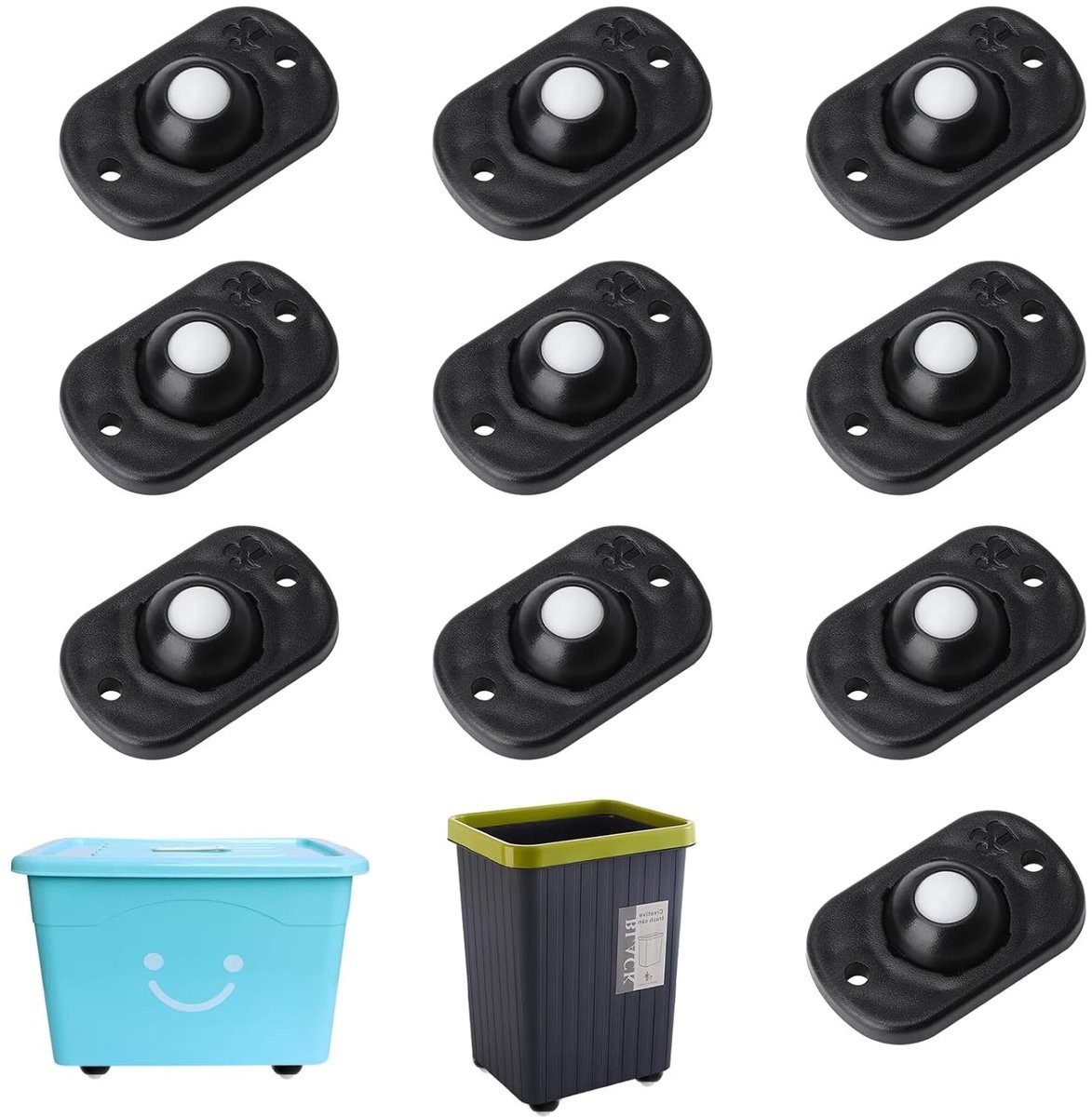Zelfklevende Mini Meubelswielen, 360° Draaibare Rollen voor Keukenapparatuur, Set van 10